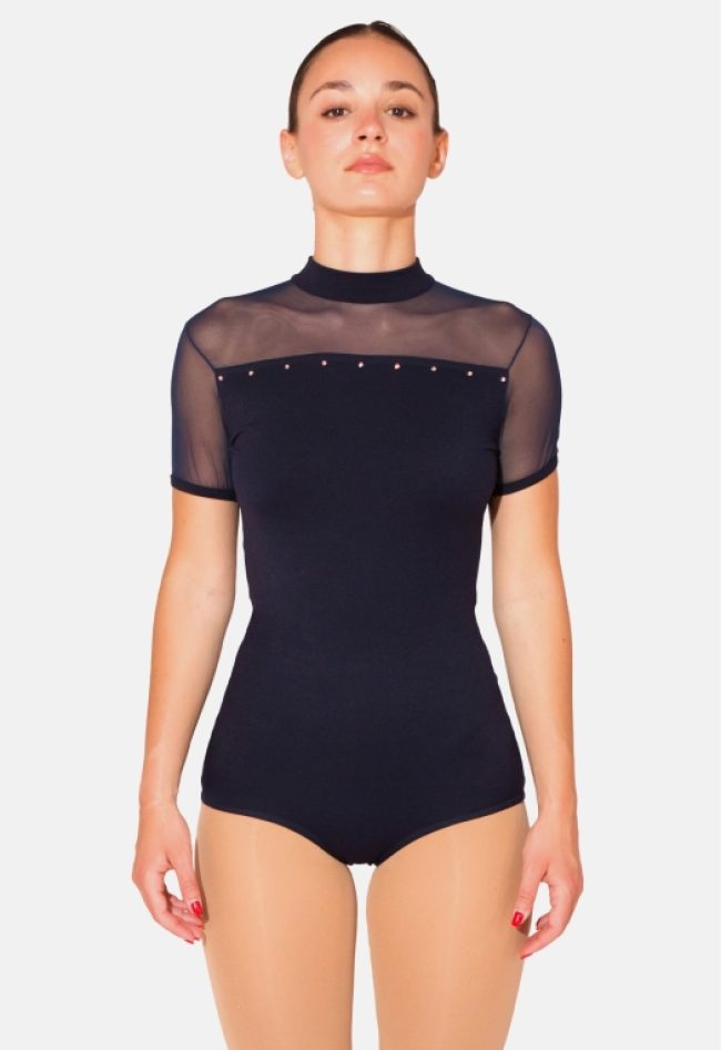 giada leotard with short sleeves and net insert
